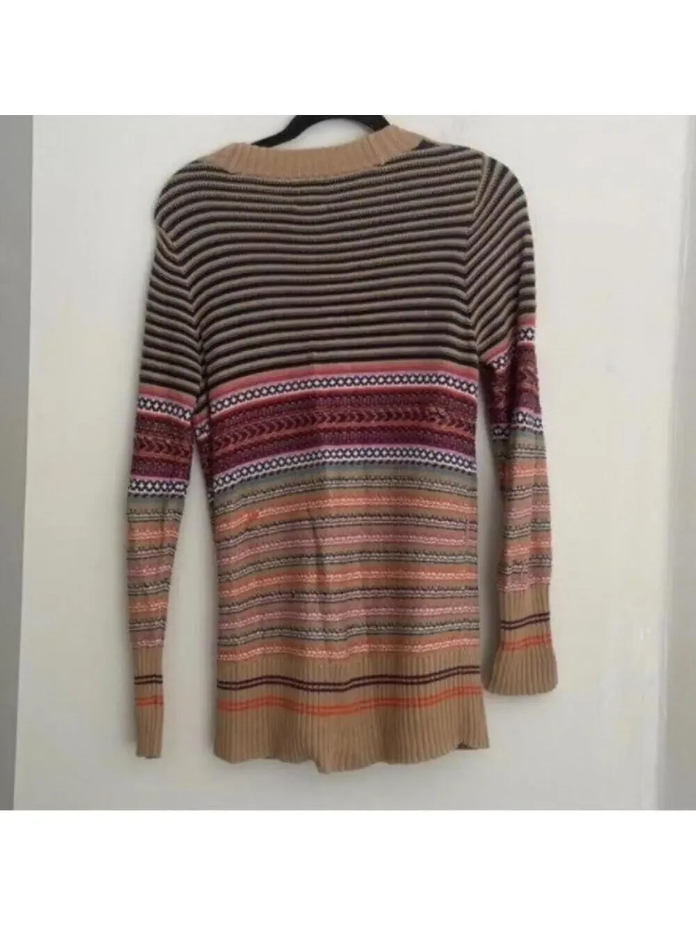 Land’s End kids multicolored Striped button down long sleeve sweater cardigan